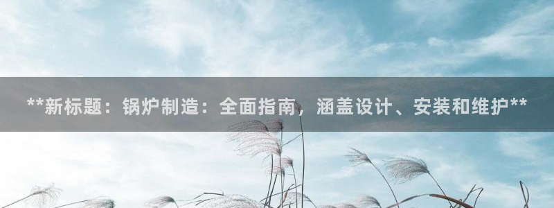 彩神v秘聊号码：**新标题：锅炉制造：全面指南，涵盖设计、安装和维护**