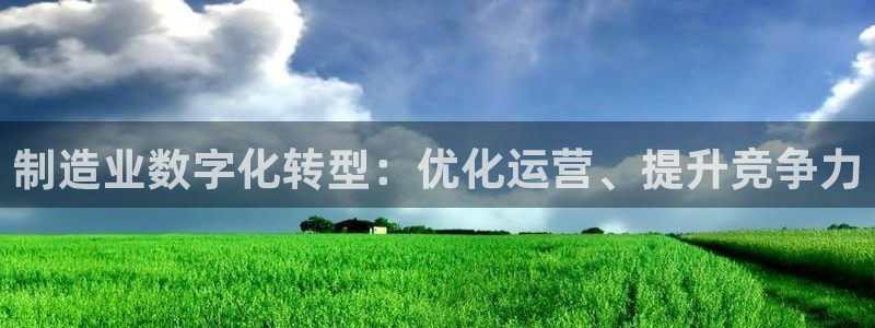彩神大发是不是人为操作：制造业数字化转型：优化运营、提升竞争力