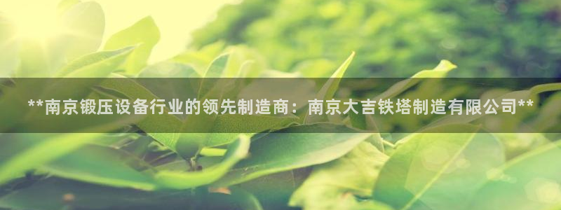 彩神是正规平台吗：**南京锻压设备行业的领先制造商：南京大吉铁塔制造有限公司**