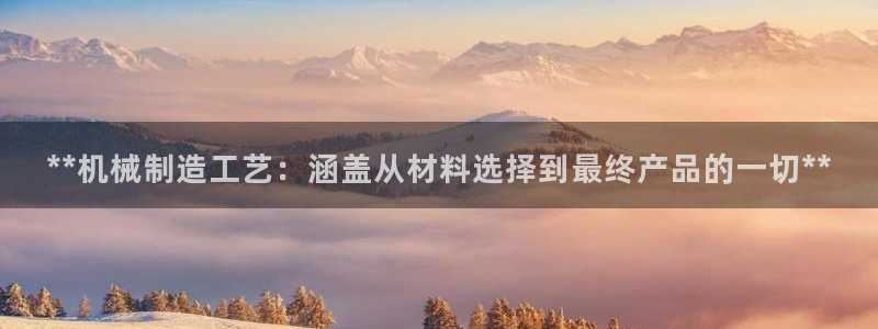 彩神ⅴll用户登录：**机械制造工艺：涵盖从材料选择到最终产品的一切**