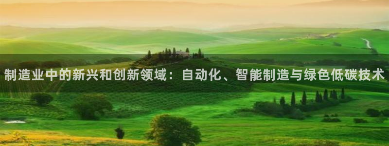 彩神vii购彩l心：制造业中的新兴和创新领域：自动化、智能制造与绿色低碳技术