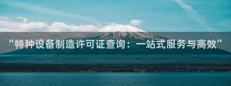 彩神8app官方下载：“特种设备制造许可证查询：一站式服务与