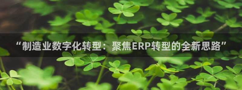 彩神争霸官方下载：“制造业数字化转型：聚焦ERP转型的全新思路”
